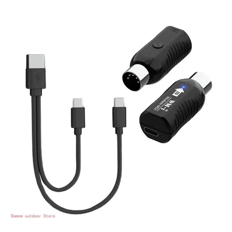 Low Latency Wireless MIDI Adaptor 2.4G MIDI Wireless Guitar System Sound Receiver Transmitter for Electric Guitar