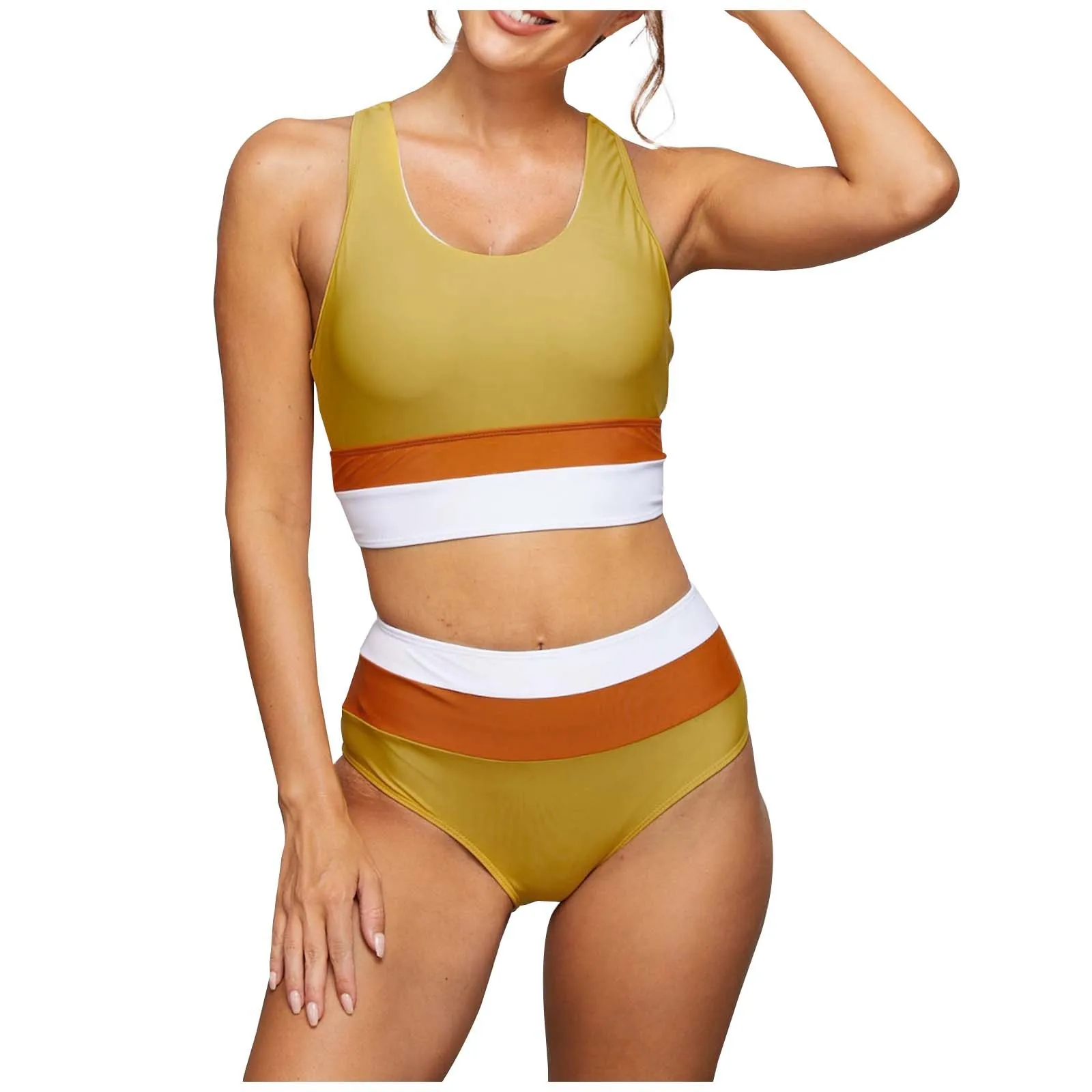 

Shorts Bikini Women's Zippered Bikini Set Padded Crop Top Tankini With High Waisted Bottoms Swimsuits Womens 1 Piece