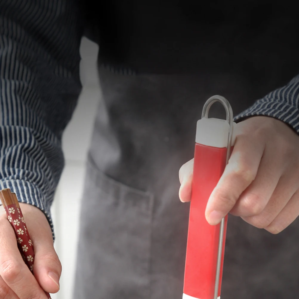 

1Pcs Red Handle Stainless Steel Strainer Basket Wire Mesh Pasta Dumpling Noodle Hotpot Food Skimmer Kitchen Sieve 14cm