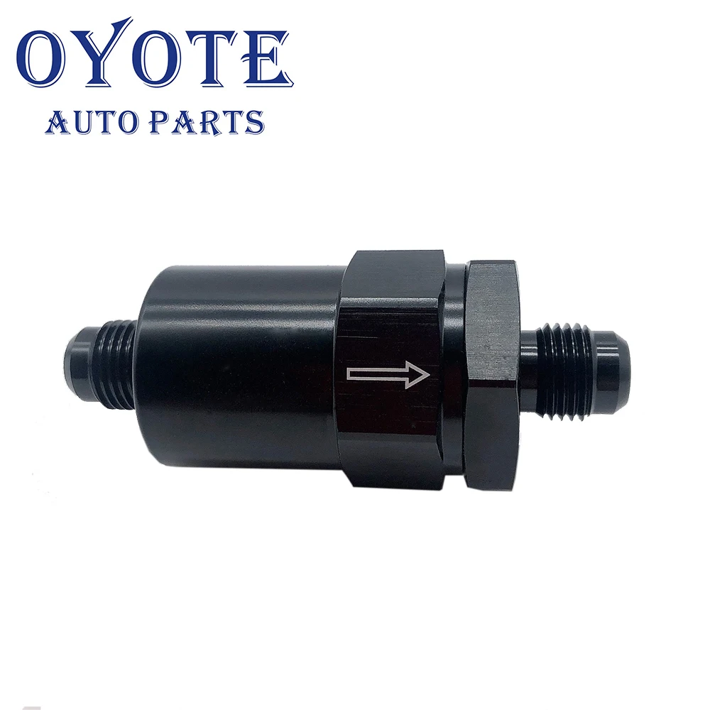 OYOTE Black Anodised Billet Fuel Filter AN6 30 Micron Aluminum Fuel Filter 6 AN