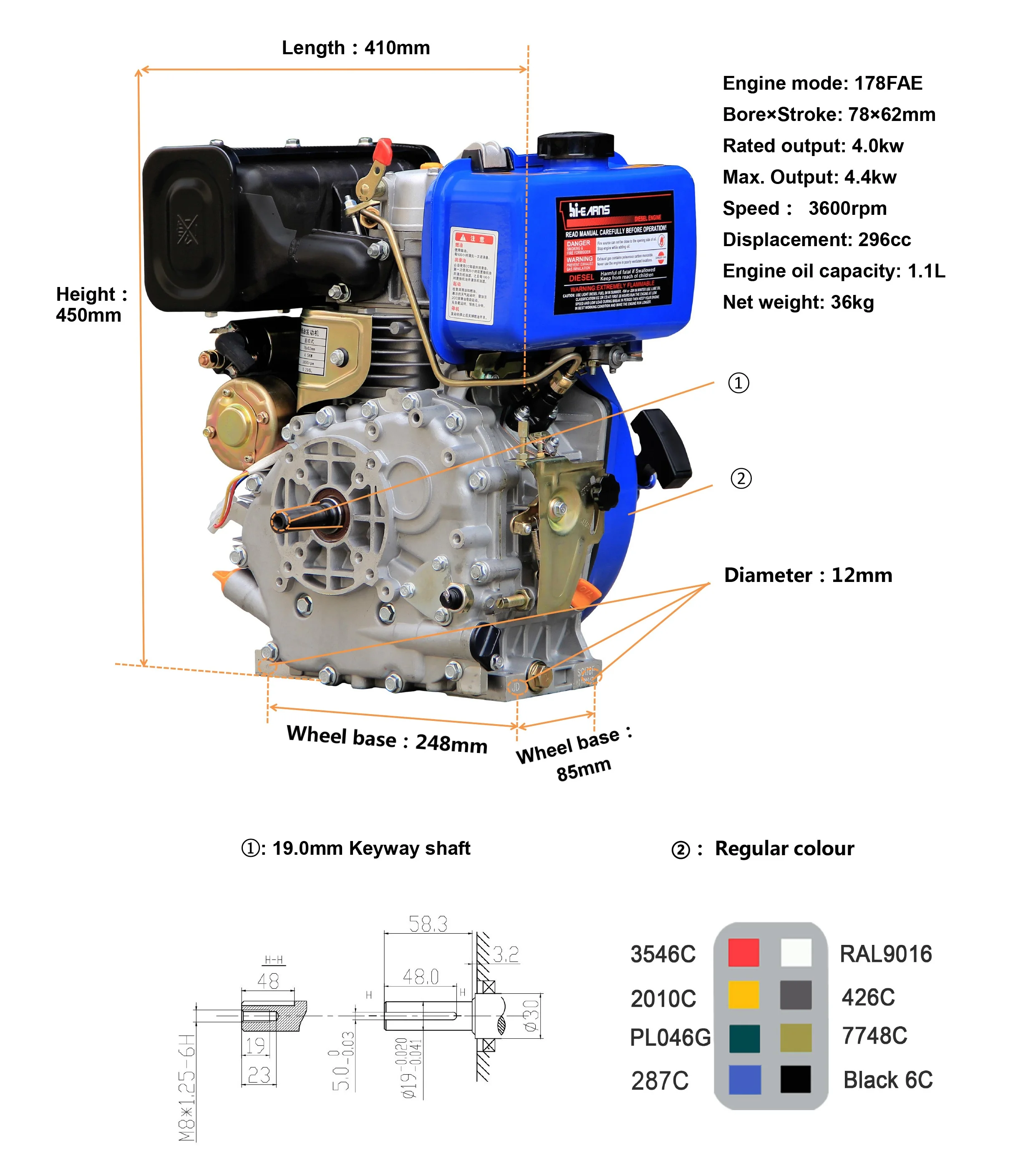 6hp Washing Machine Vibrator Motor Boat Diesel Engine Price