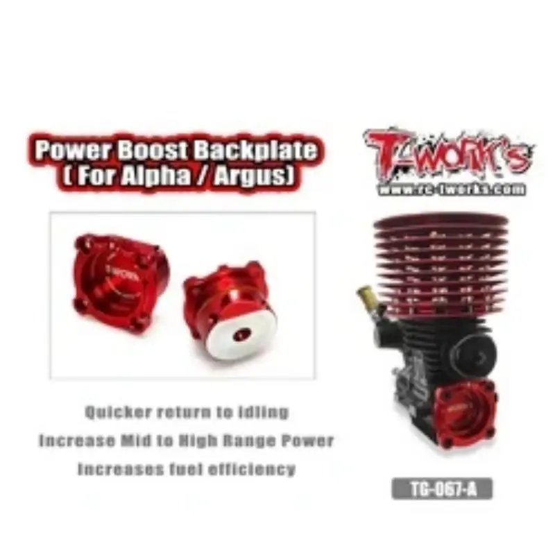 Plaque arrière originale T works TG-067-A Power Boost (pour Alpha / Argus), pièces d'accessoires de moteur Rc