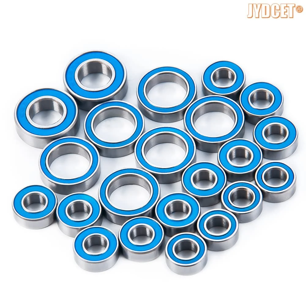 

Precision High Speed Bearings - 22pcs Blue Rubber Sealed Ball Bearing Kit for RC 1/10 Axial SCX10 RC Crawler Car