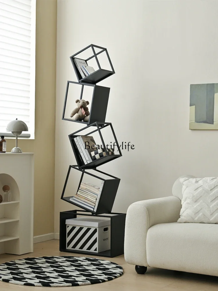 

Living room creative bookshelf floor corner art vertical small bookcase corner small shelf