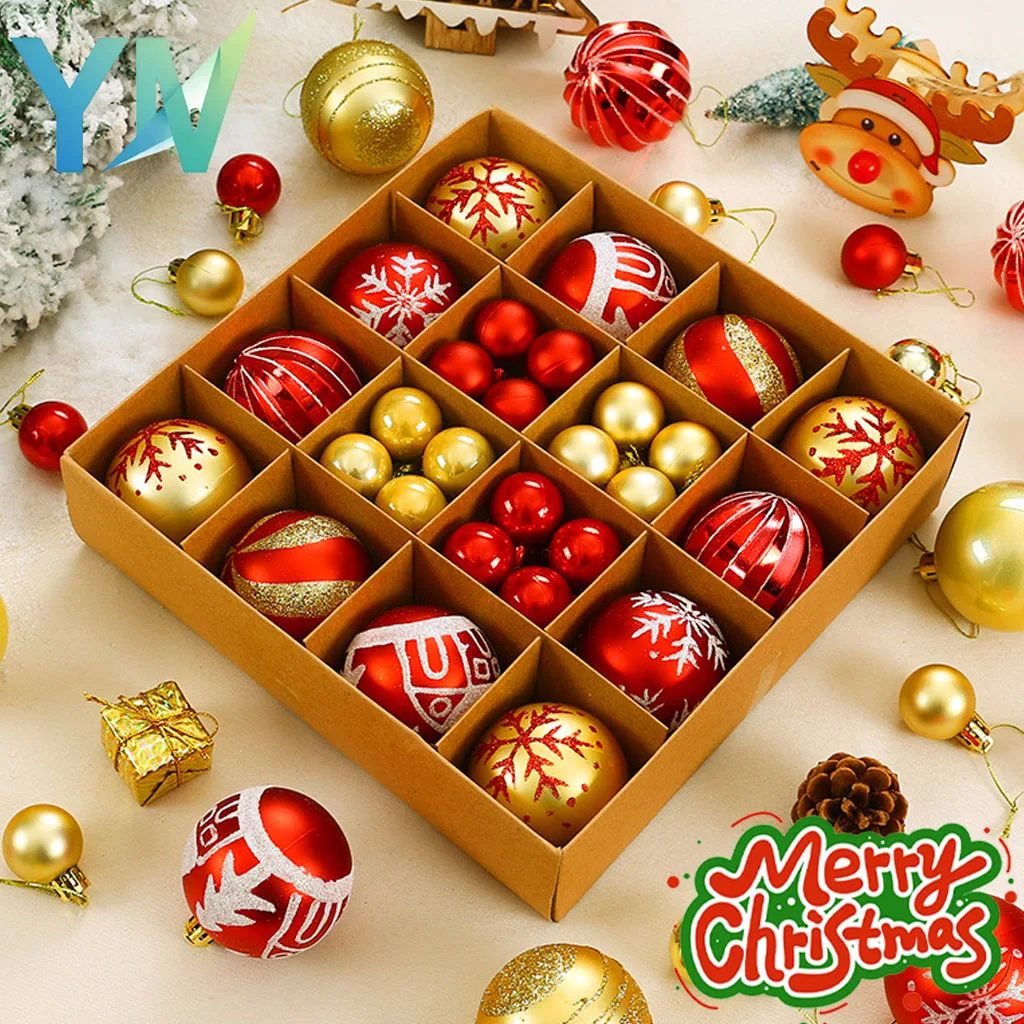 Xmas Ball Ornament Gift Box Set Hanging Charm for Tree Window Home Party Indoor Outdoor Holiday Celebration Decoration Supplies