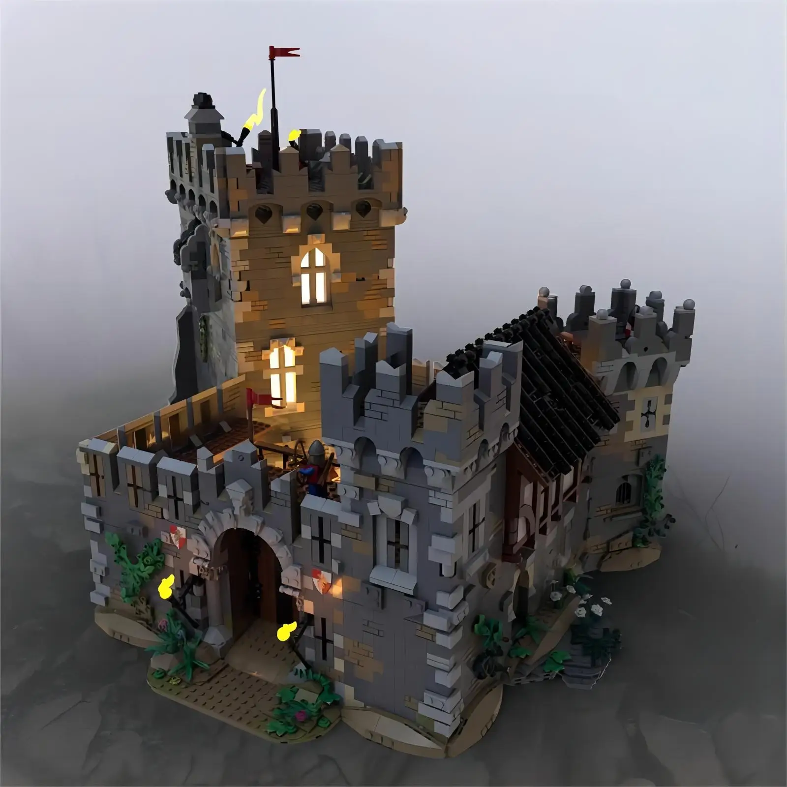 Applicable building block MOC-68151 Medieval building classic module Lion castle assembled toy ornament