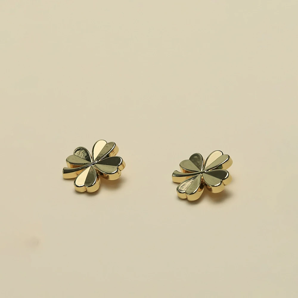 

10PCS Elegant Clover Shape Metal Buttons for Coat/Sweater, 21mm Gold Buttons, Sewing Decorations Classy Clothing Accessories