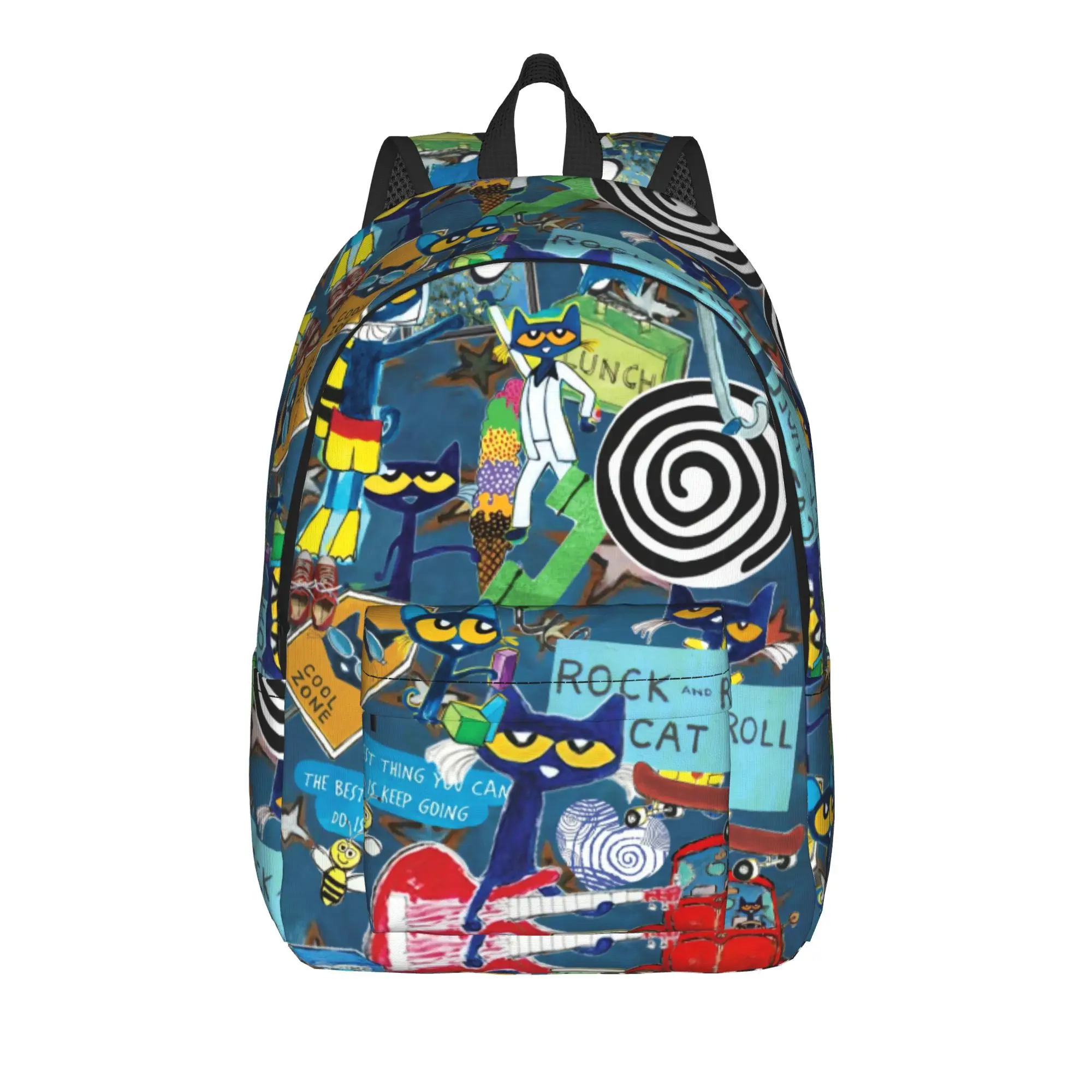 Pete the Cat and His White Shoes Backpack  Travel Backpacks Teen Custom Big School Bags Cool Rucksack