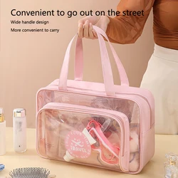 Transparent Cosmetic Bag Makeup Wash Bag PVC Portable Waterproof Large Capacity Storage Bag Cosmetic Cases