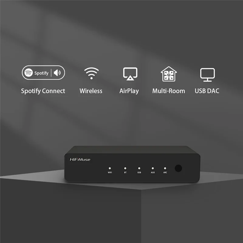 Hifimuse R20 Drahtlose Wifi Bluetooth Audio Receiver Hi-Fi Musik Adapter Für Home Airplay DLNA Spotify Tidal Streaming Player UNS-