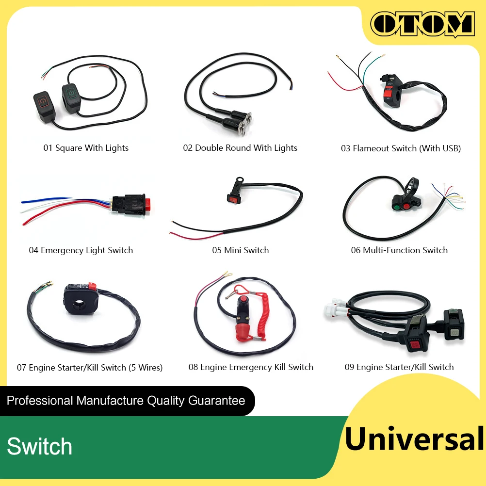 OTOM Motocross Universal Start Flameout Switch Emergency Handlebar ON OFF Engine Button For KTM HONDA YZF KXF RMZ ATV UTV Parts