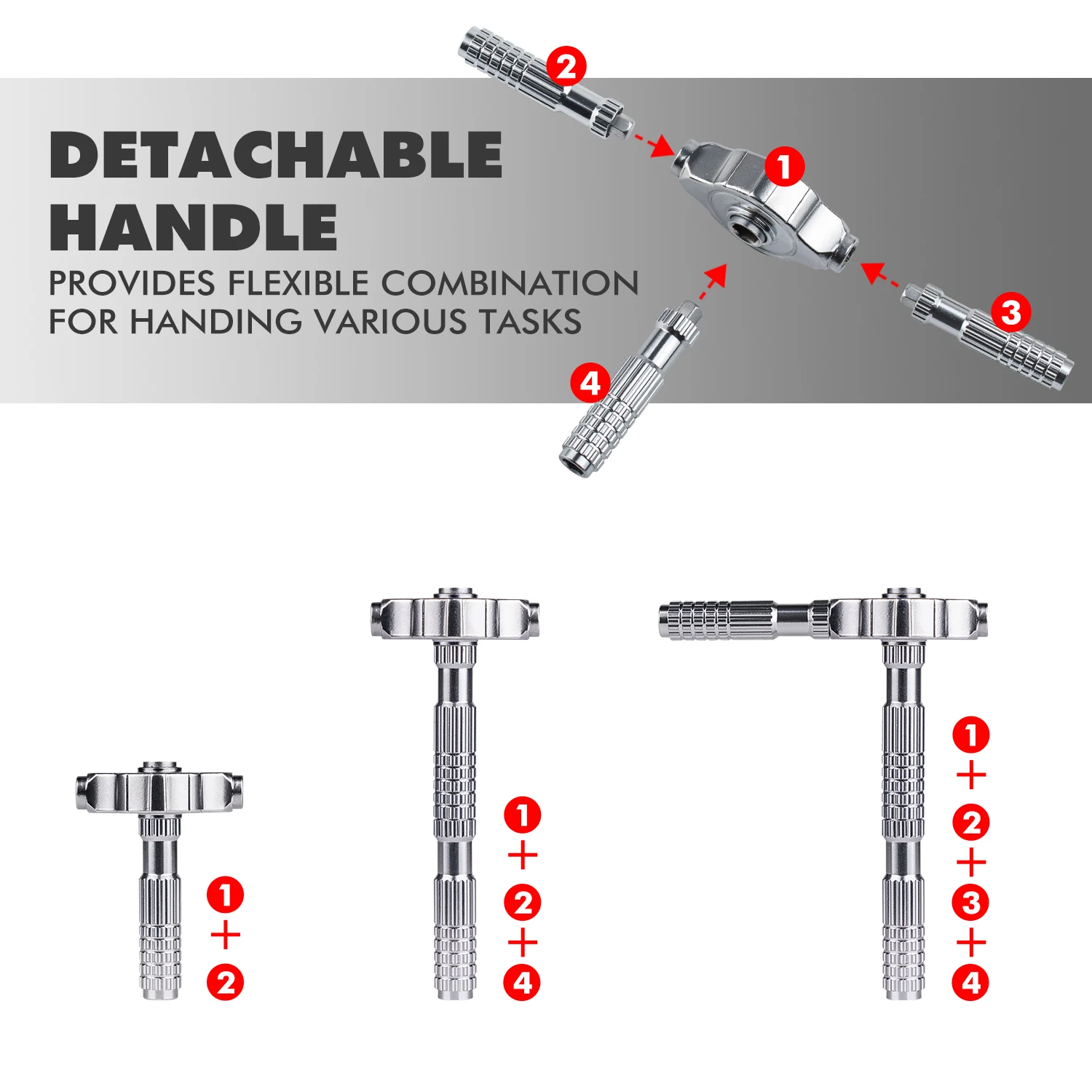 VMAN Exklusives Werkzeugset Glattes Getriebeloses 24/30/40/66/100-in-1 Ratschenset mit Magnetischem Design S2-Stahl-Bits Ultimativer Reparaturbegleiter – Detail 5
