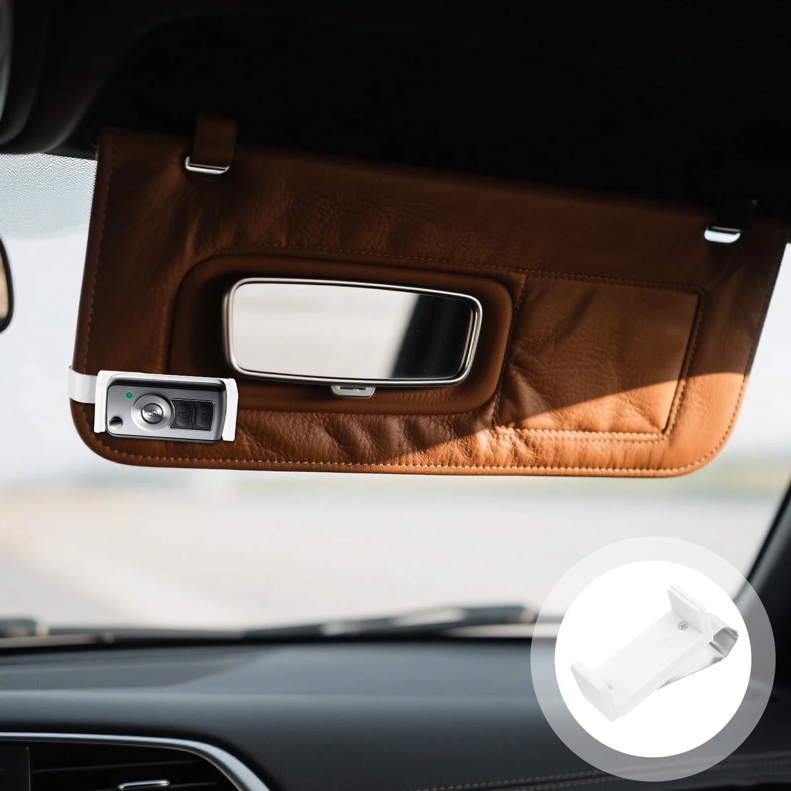 

Sun Visor Clip Garage Door Remote Car Organizer Key Chain Adjustable Holder Abs
