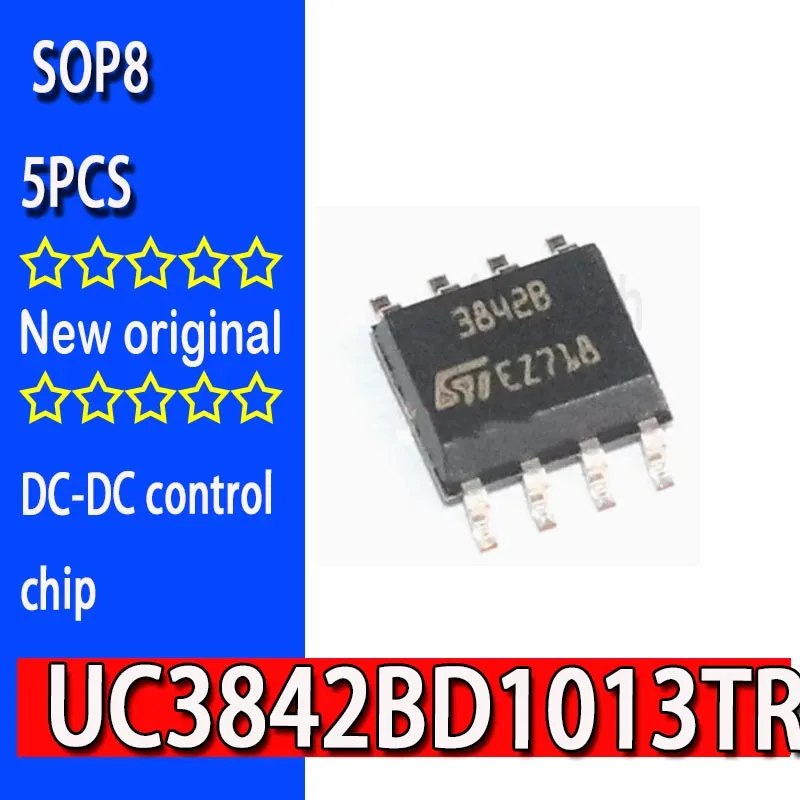 5PCS 100% New original UC3842BD1013TR SOP8 PWM controller IC Marking:3842B spot.High Performance Current Mode Controllers