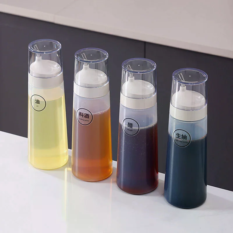 320-420ml Plastic Pointed Mouth Squeeze Type Made Environmentally Friendly Bottles Containers For Sauces Ketchup BBQ Syrup Oils