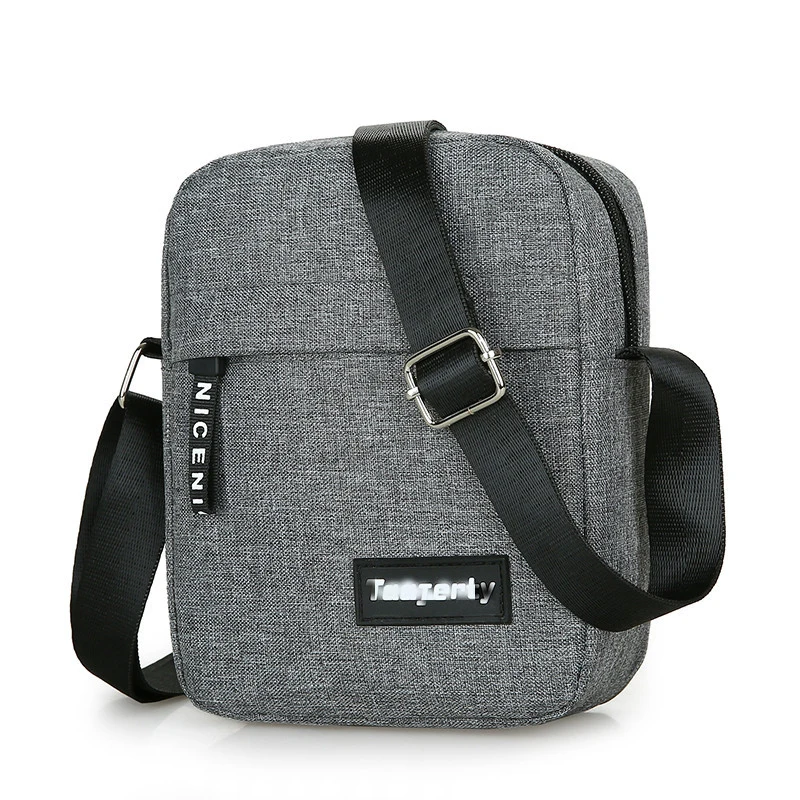 Men\'s Canvas Shoulder Cross Bags Classic Base Sports New Solid Color Messenger Casual Fashion Retro Black Blue Grey Zipper Bag