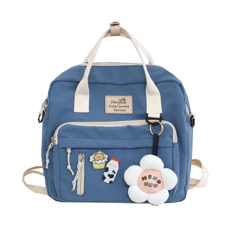 

Lovely Multifunctional Backpack Teenage Girl Portable Travel Bag Female Small Schoolbag Badge Women Backpacks