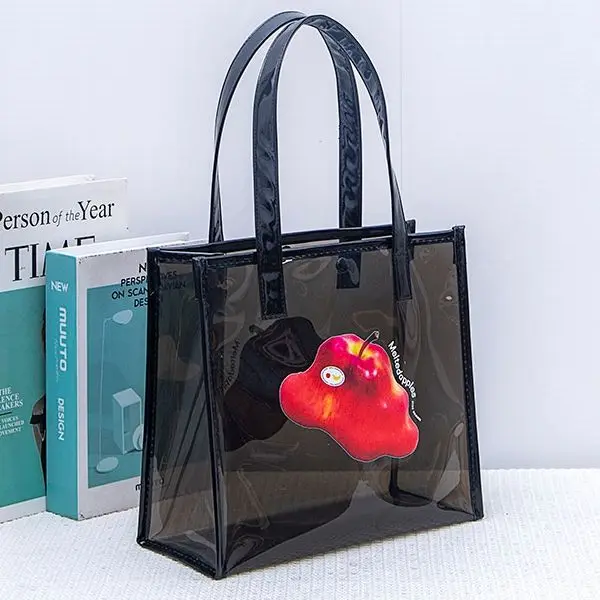 PVC Bag Women Transparent 2026 Summer “apple Is Melting Hot” 3 Size Shoulder Bag Handbag