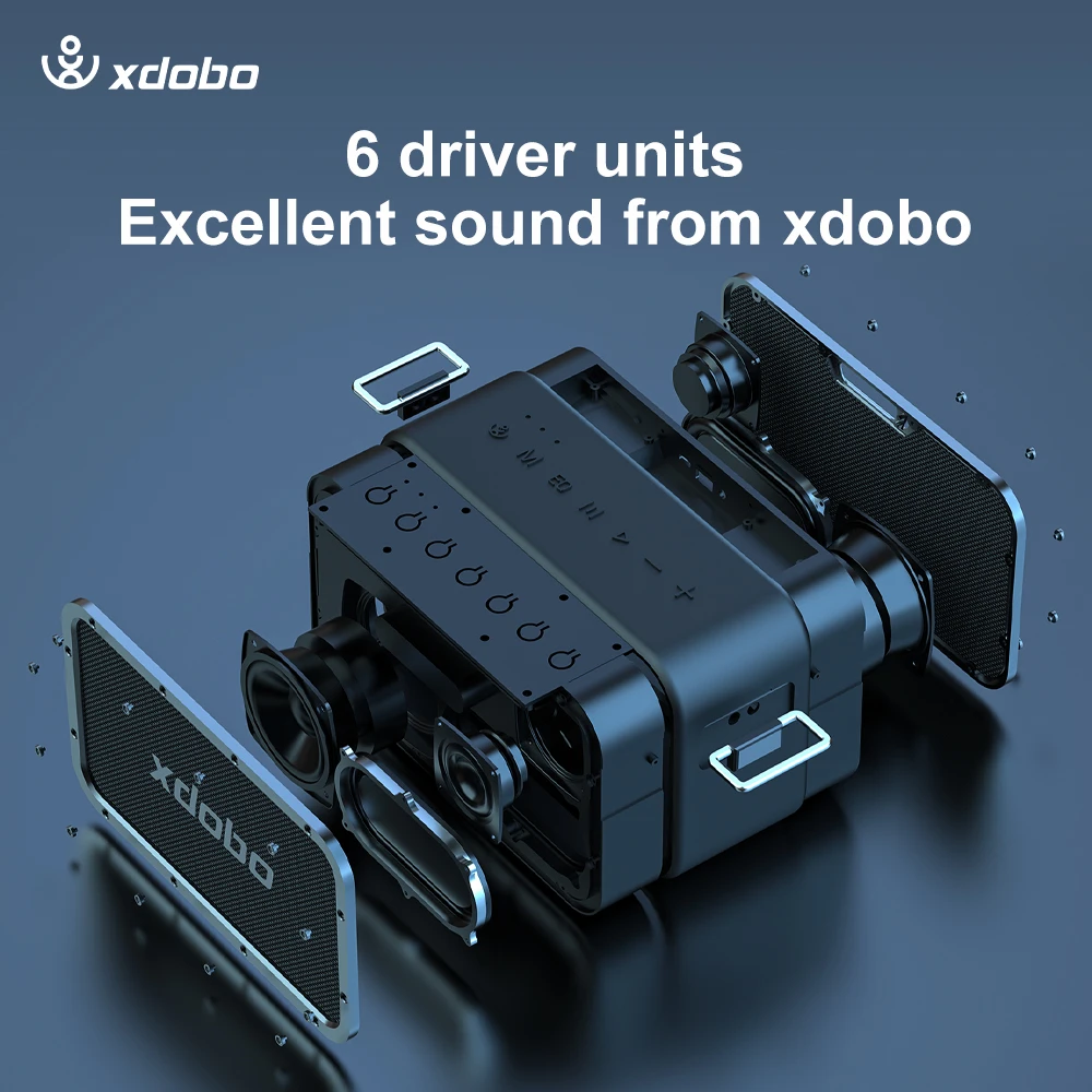 XDOBO 1983 ماكس 120 واط سمّاعات بلوتوث مقاوم للماء عميق باس 15000 مللي أمبير مضخم صوت صندوق الصوت مع وظيفة بنك الطاقة BT/USB/TF/AUX