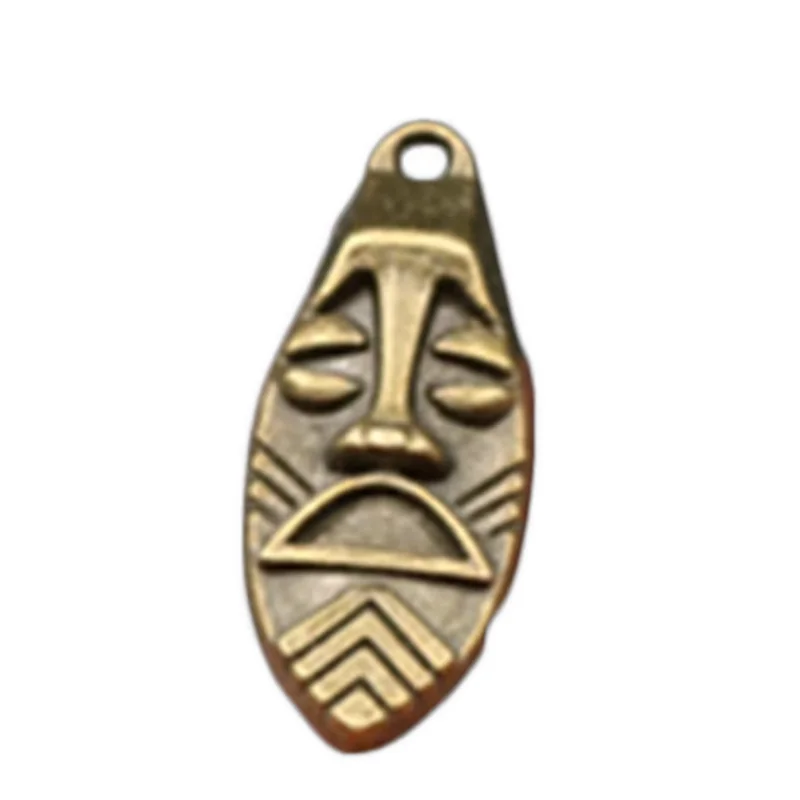 8pcs Antique Bronze Color Retro 3D Face Pendant Hip Hop Necklace Earring Accessories DIY Charms For Jewelry Crafts Making A732