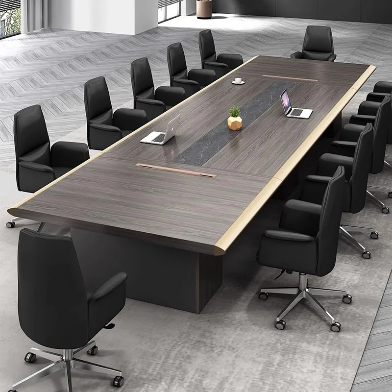 

Modern 78-inch Conference Room Table Eco-friendly E1 Solid Wood Senior Corporate School Information Desk
