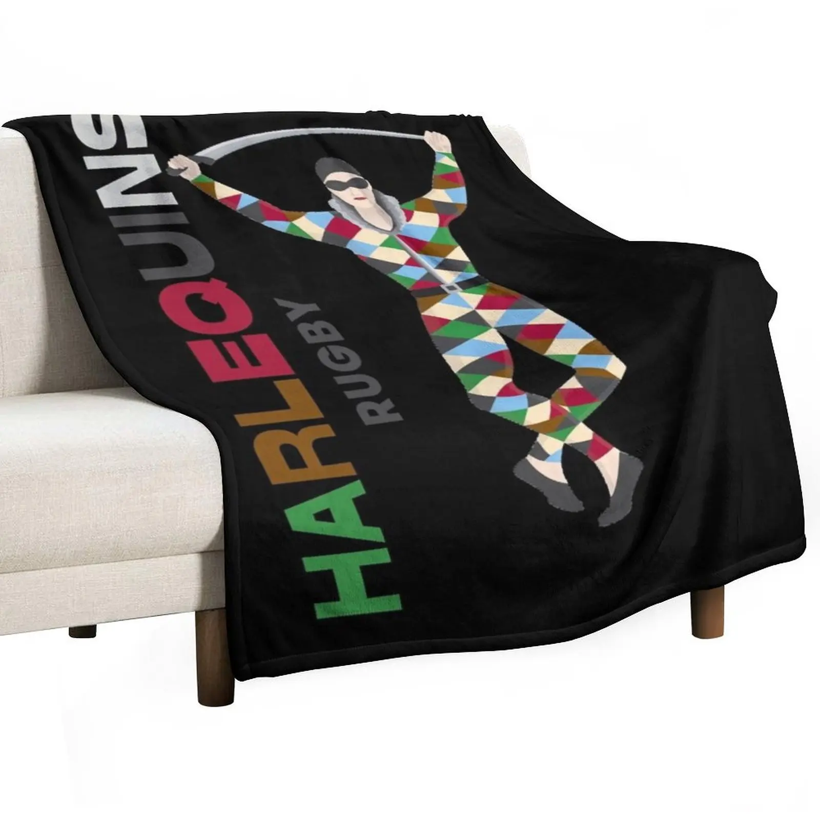 

Harlequins rugby Essential Throw Blanket For Sofa Thin Decorative Sofa halloween Blankets