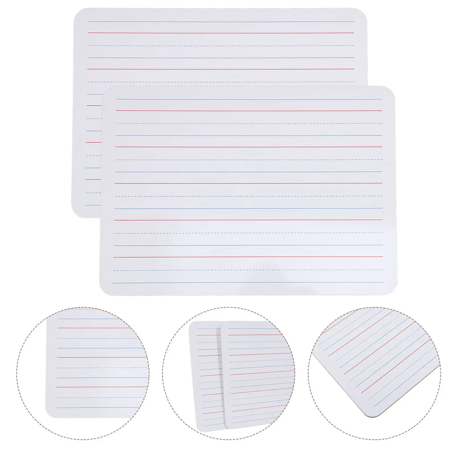 

2 шт. белые доски для детей с линиями, двусторонние, сухостираемые, многоразовые, для обучения письму в школе и дома