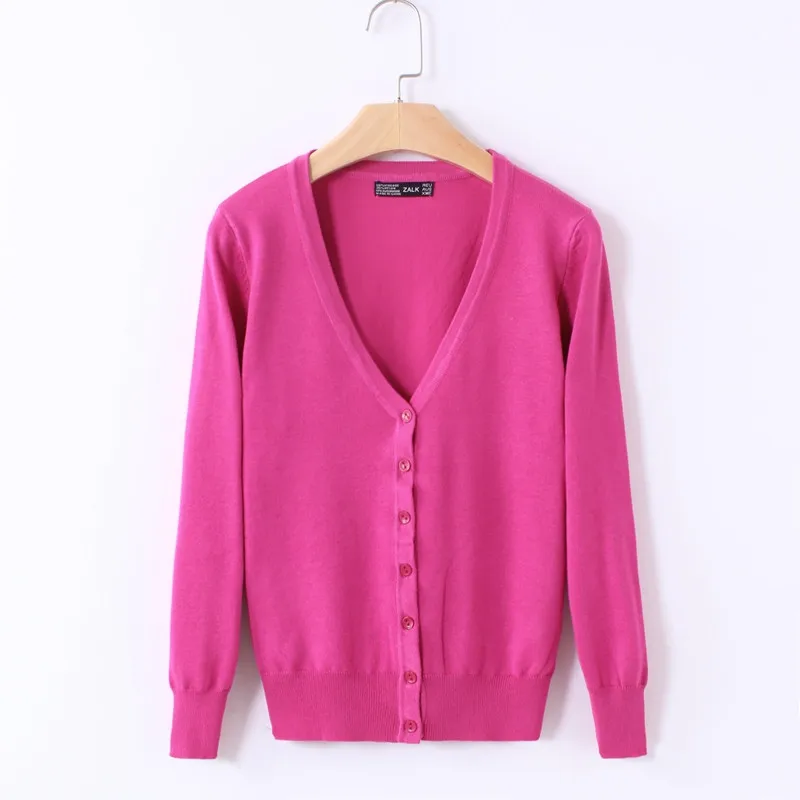 20 Solid Color Women's Knitted Cardigan Coat Autumn Winter 2026 Casual V-Neck Long Sleeve Sweater Female Large Size 3XL 4XL