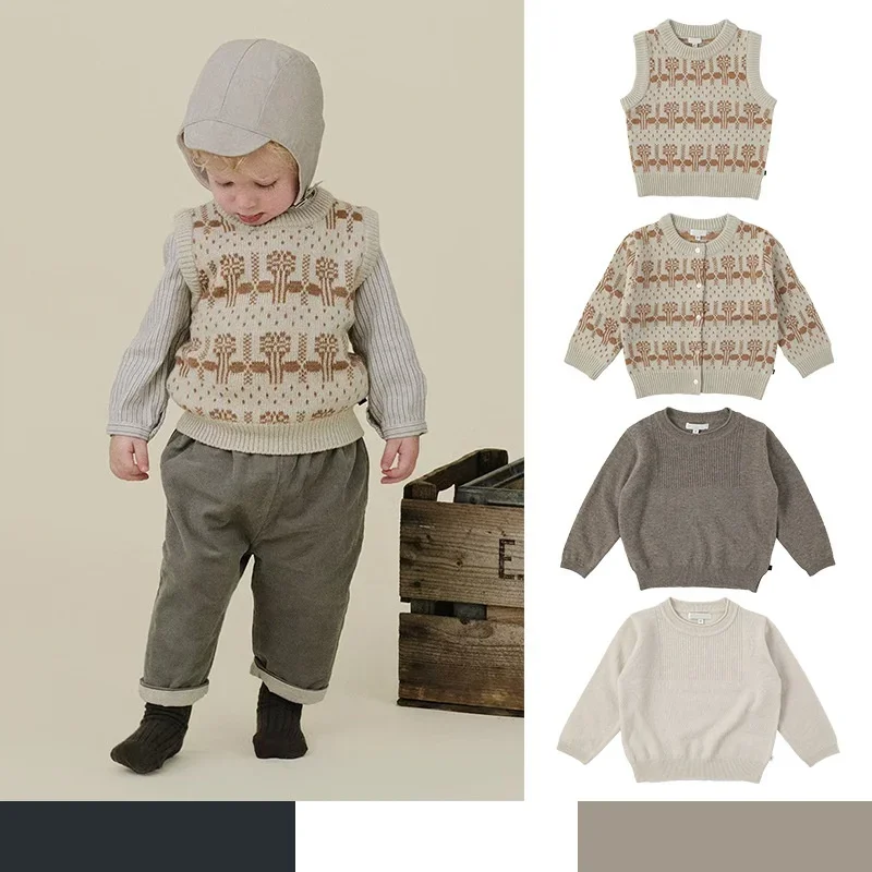 

Candy Baby Kids Sweater 2025 Autumn/Winter New Boys and Girls Ultra Fine Australian Wool Soft Vest Warm Long Sleeve Sweater