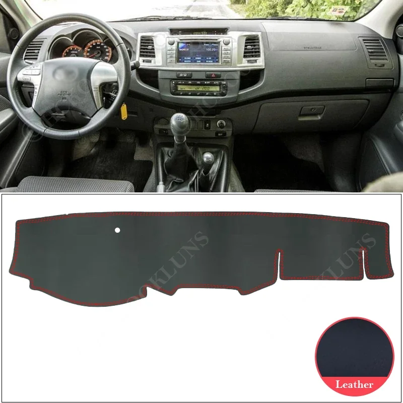 PU Leather for Toyota Fortuner 2005 ~ 2015 AN50 AN60 Hilux SW4 SR5 Anti-Slip Mat Dashboard Cover Pad Sunshade Dashmat Carpet Ru