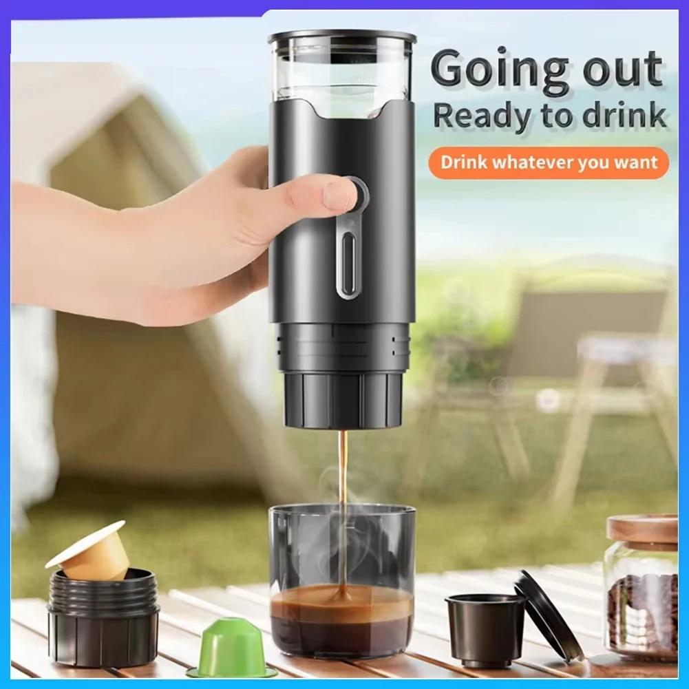 

A67Z Portable Coffee Maker Electric - Compact Capsule & Powder Brewer, Ideal for Travel & Office Use