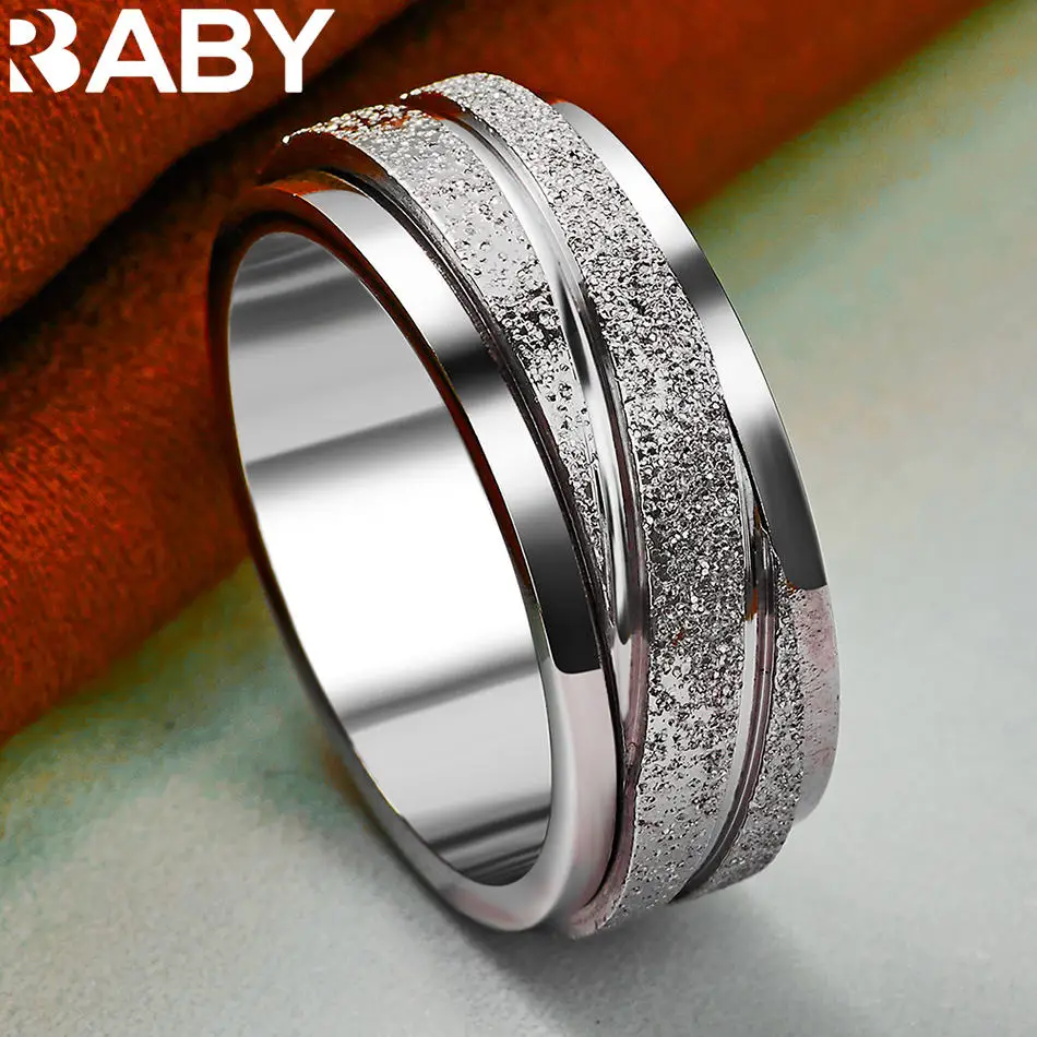 URBABY 925 فضة حجم 7-10 خاتم هندسي للنساء الرجال مجوهرات الأزياء سحر نعمة الزفاف إكسسوارات الخطوبة