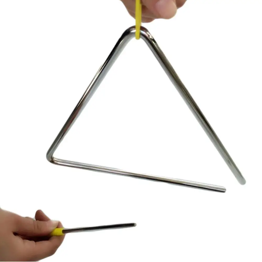 Musical Triangle Hand Percussion Instrument with Striker for Children Music Enlightenment Kids Musical Instrument 2022