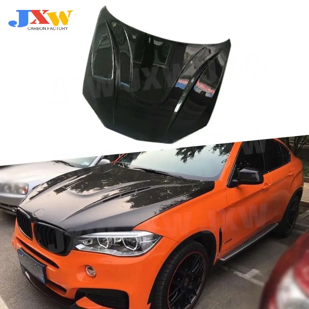 

Carbon Fiber Front Engine Hood Vent Cover For BMW X5 X6 2007-2013 Car Bonnet Cap Styling