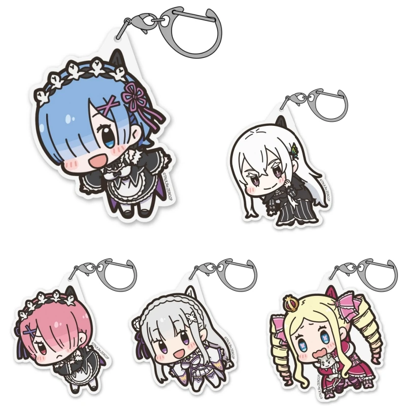 Llavero acrílico de Anime Re Zero-Starting Life in Another World, versión linda, accesorios coleccionables, colgante de dibujos animados, regalos para amigos