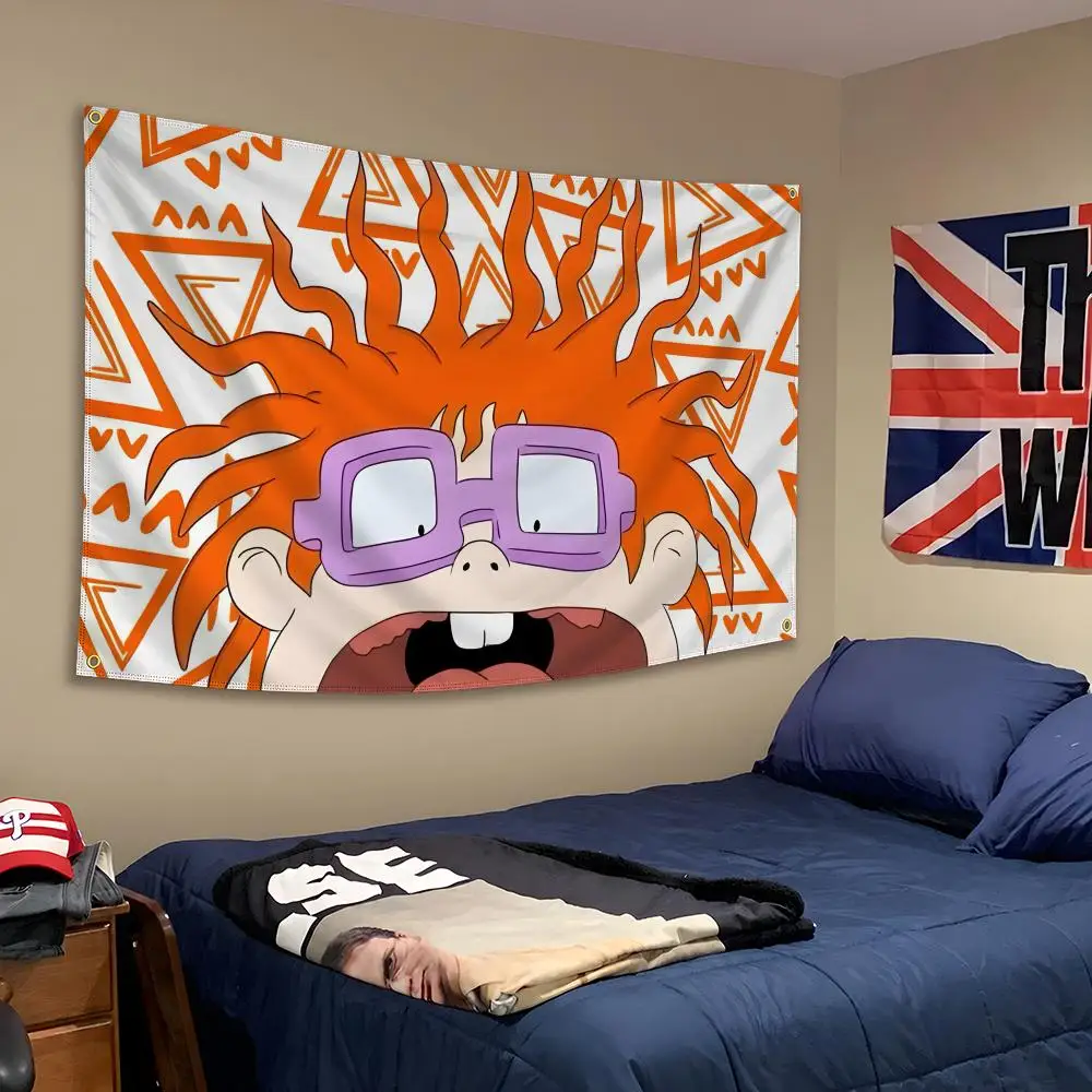 Cartoon Rugrats Tommy Pickles Chuckie Flags Banner Wall Hanging Decor Personality For Party Bedroom Outdoor Hogar Bedside