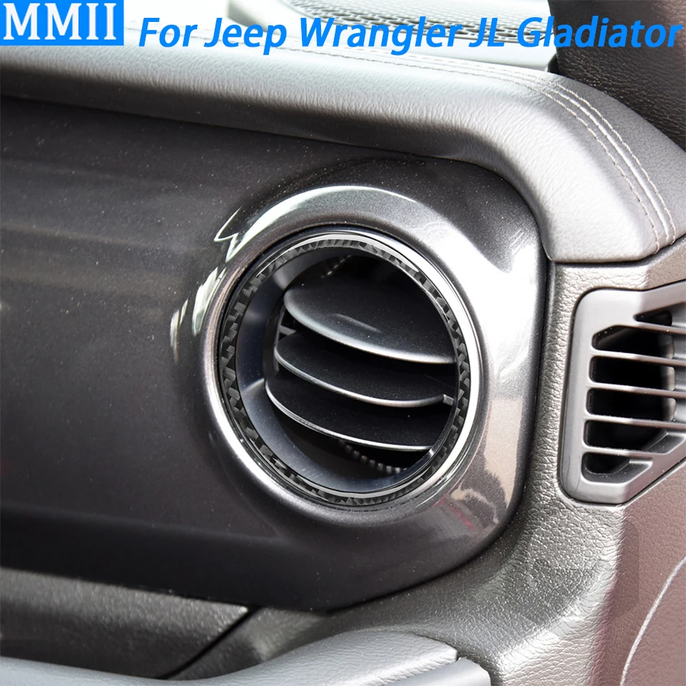 

For Jeep Wrangler JL 2018-2023 Gladiator 2020-2023 Carbon Fiber Dashboard Air Outlet Panel Trim Car Interior Accessories Sticker