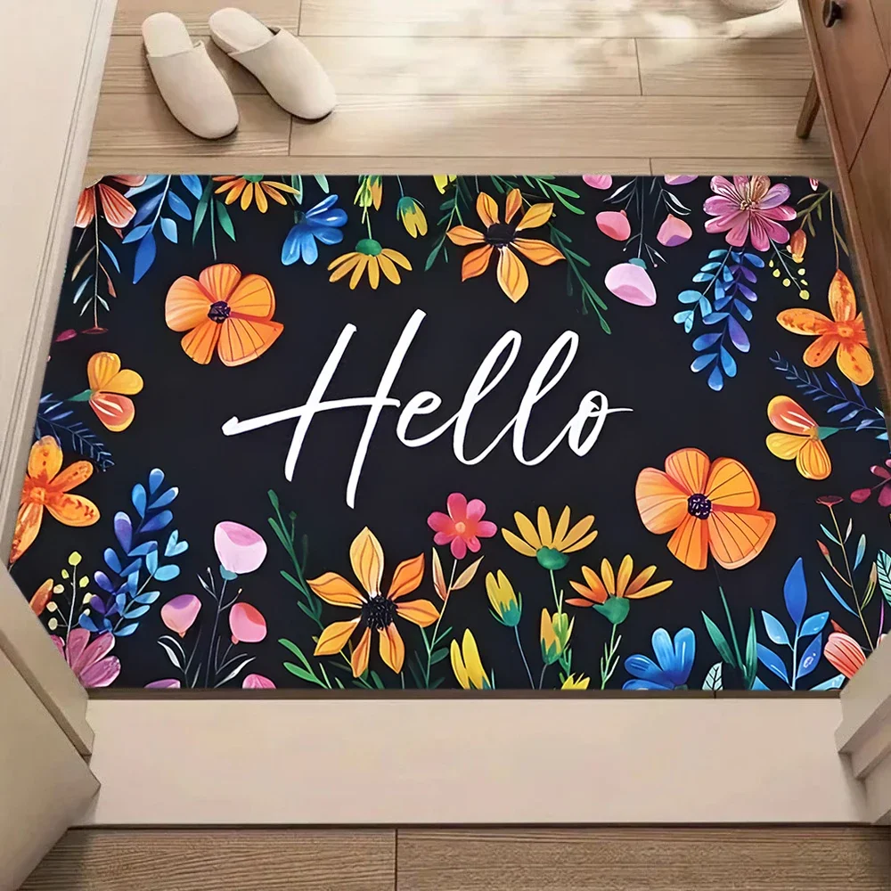 Simple Welcome Carpet Mat Rug Farmhouse Pattern Home Decoration Living Room Bedroom Floor Decor Welcome Mat Door Mat