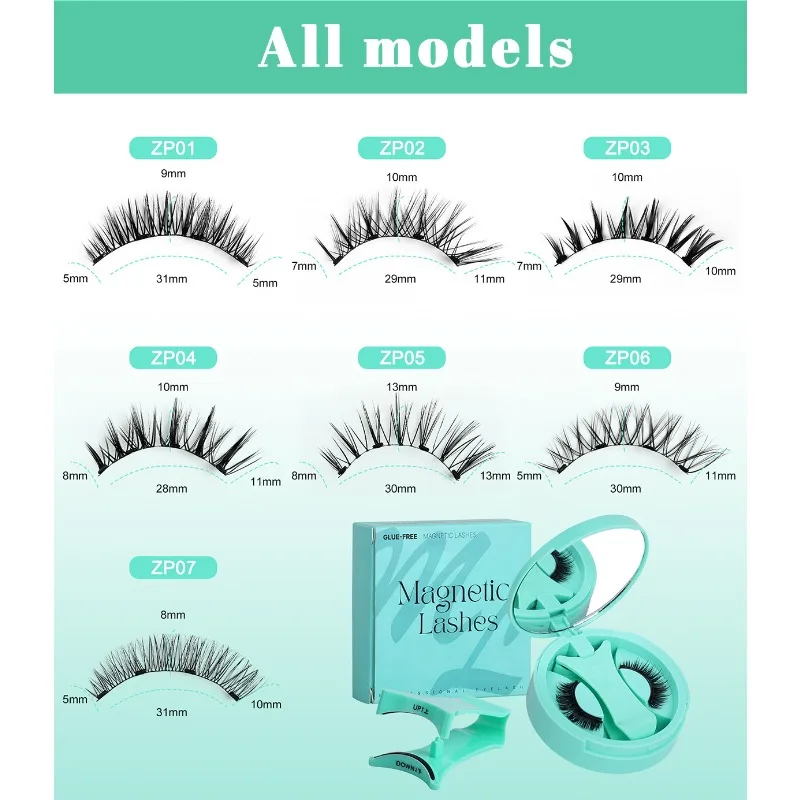  مجموعة تمديد الرموش المغناطيسية الطبيعية: صندوق DIY بلون النعناع، قابل لإعادة الاستخدام، مقاوم للماء وتطبيق سهل #4