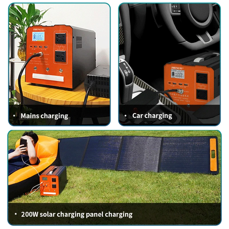 Zhengxi Outdoor portable energy storage 110v 220v high-power emergency power supply 500W 1000w portable power station