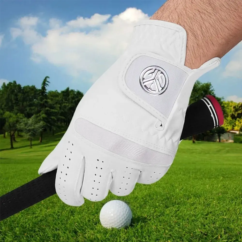 

Micro Fiber Men's Sports Golf Glove Breathable Single Left Hand Ultra-fiber Cloth Golfing Glove White Maximum Grip Golf Gloves
