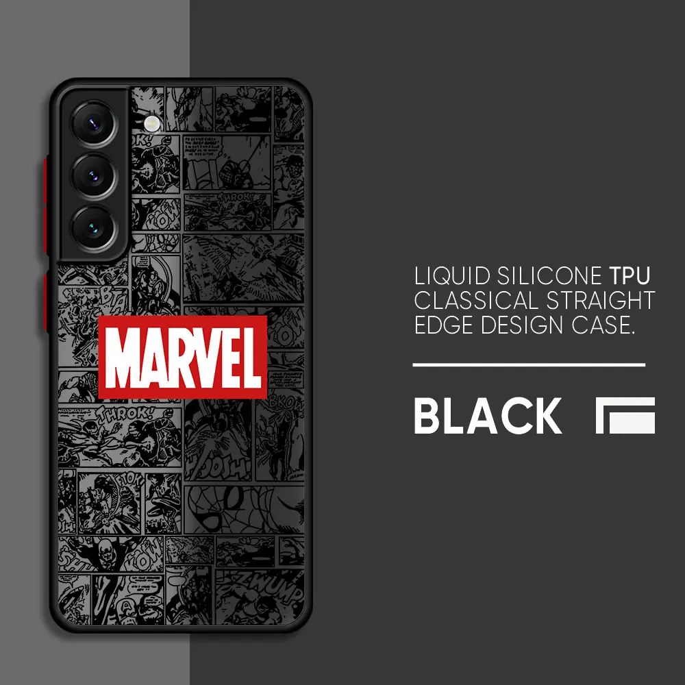 Custodia con Logo Marvel per Samsung Galaxy A53 A32 A52 5G A54 A34 A33 A13 A24 A72 A22 A14 A73 A23 A13 5G A22 Cover morbida opaca