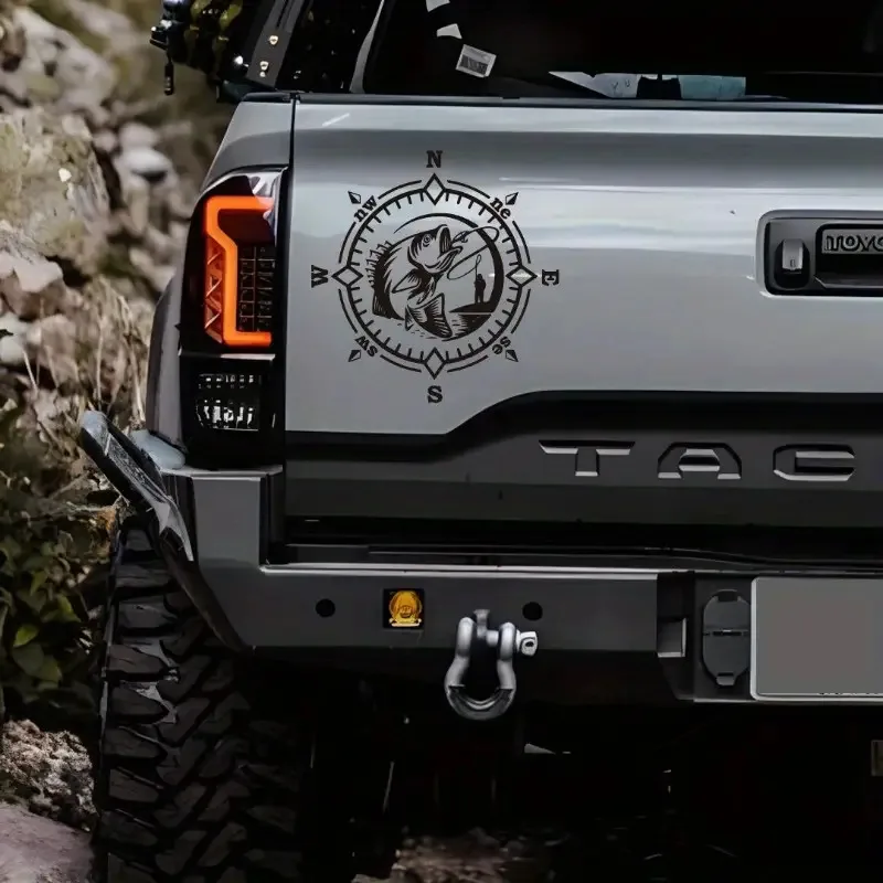 Fishing Reflective Sticker 2D Flat Vinyl Decal for Truck RV Camper Boat Car Window Waterproof Outdoor Vehicle Decor
