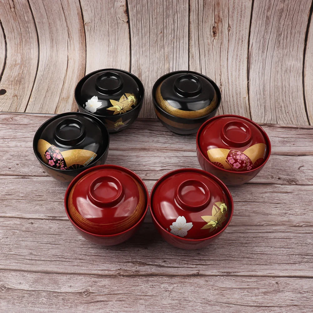 

2 мушля мисо-супа 11x9 см, 350 мл, контейнеры с крышкой, японские миски, кухонные миски для риса, прочные, практичные, длительного использования, гладкие