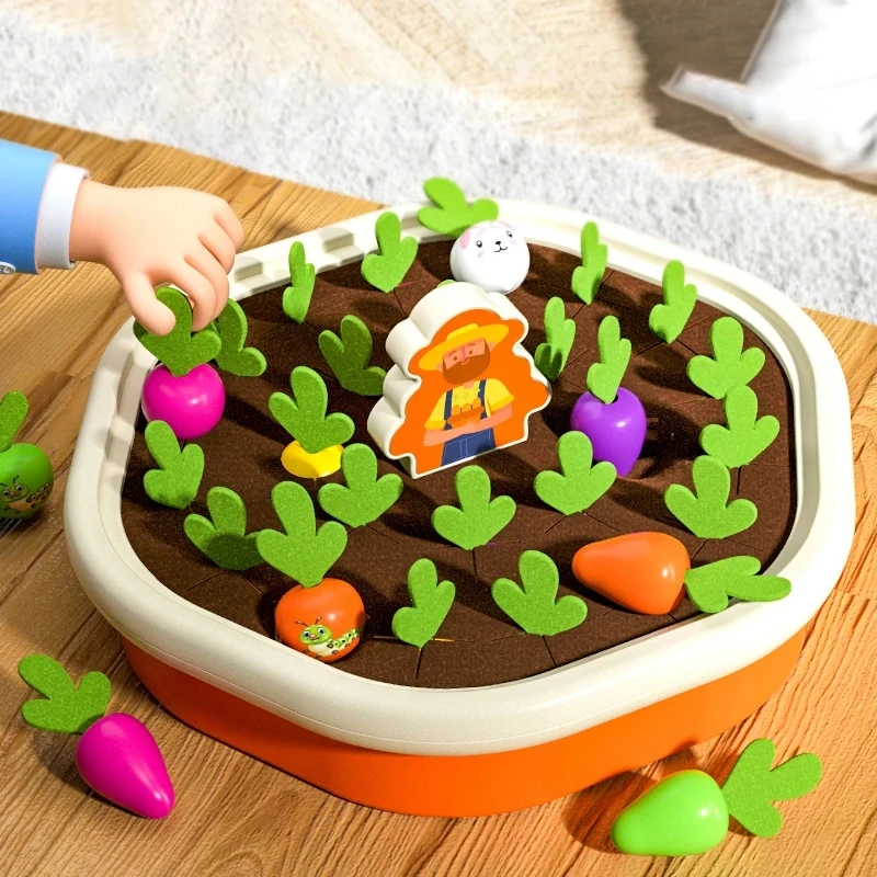 Baby Montessori Toys For Toddler Toys Educational Colorful Shape Toy Pull Carrot Set Counting Discouvery Toys For Kids Learning