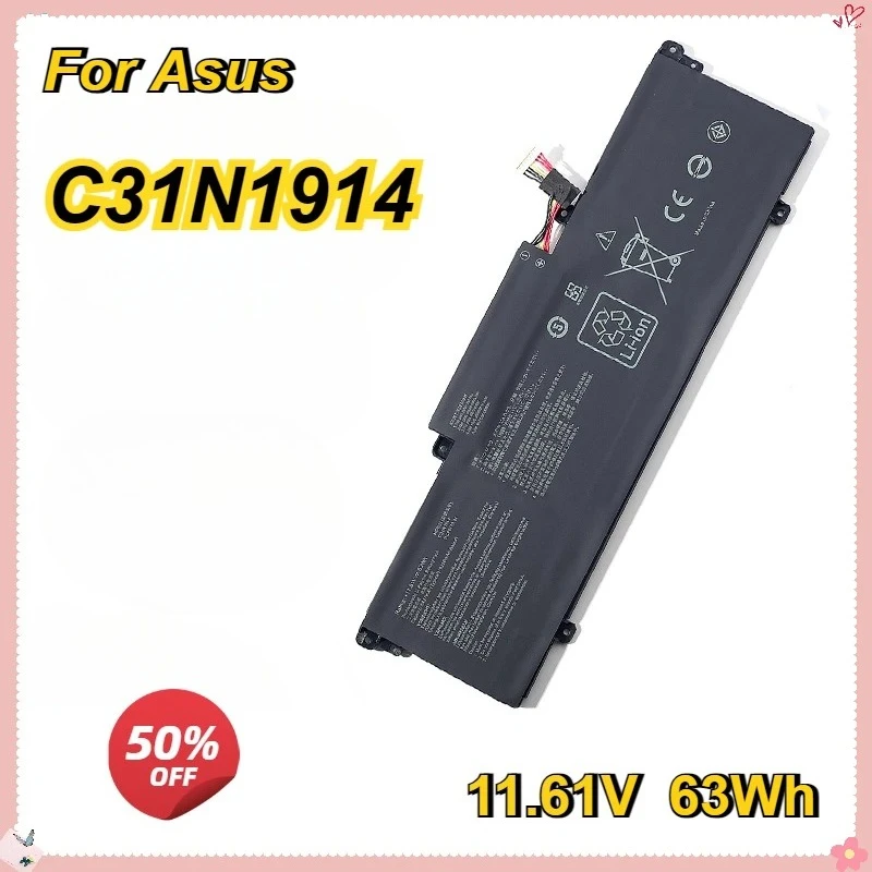 C31N1914 Laptop Battery for Asus ZenBook 14 UX425QA  UX435EAL UX425UG UX435EG U4800EGL 11.61V 63Wh Notebook Battery 3 Cells