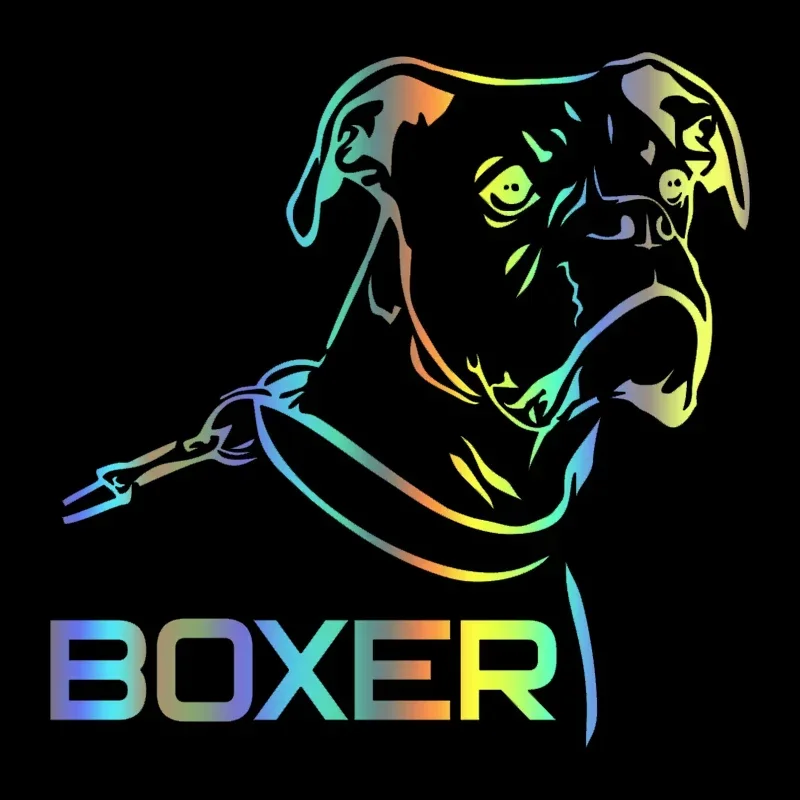 Dog Boxer funny car sticker vinyl decal waterproof car auto stickers white/ black for bumper rear window