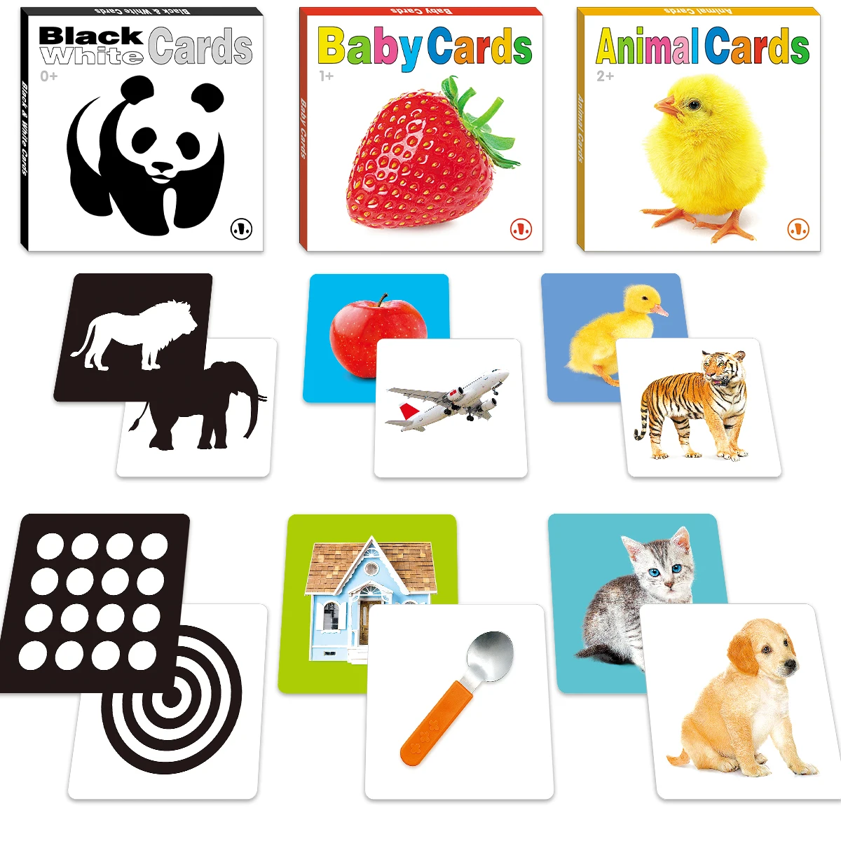 Cartões de Estimulação Visual, Exercite a Visão do Seu Bebê, Melhore a Cognição do Seu Bebê, Primeiro Presente para Crianças 0-2 Anos de Idade