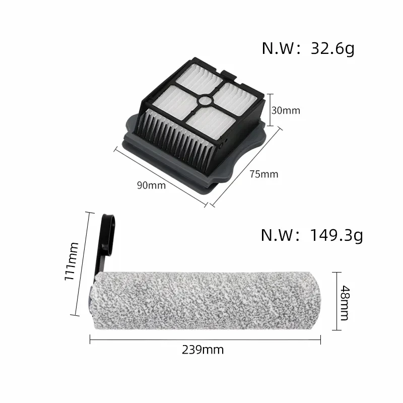 Parti di ricambio per aspirapolvere spazzola a rullo per filtro per Tineco Floor ONE S5/ Pro 2 accessori per aspirapolvere senza fili