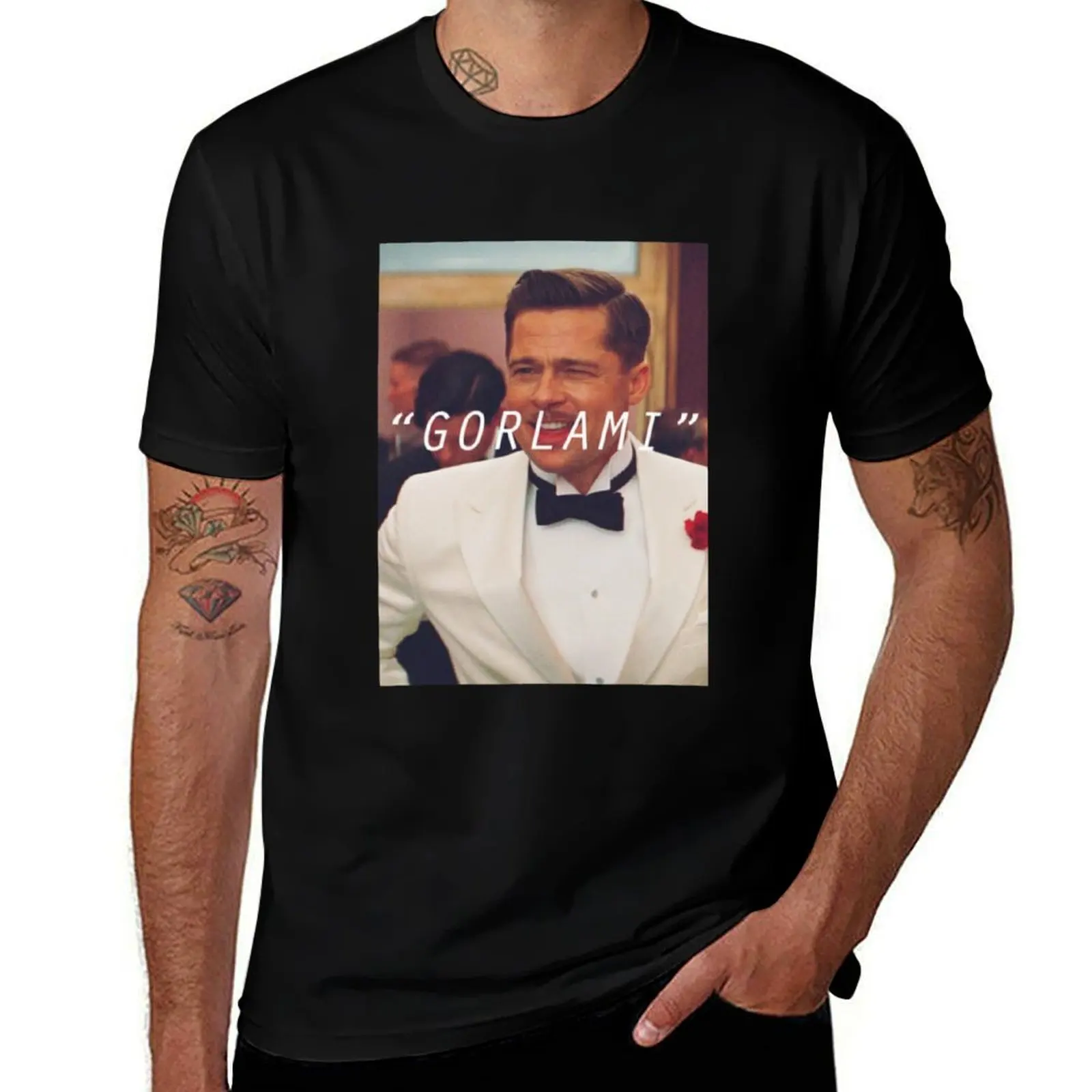 

Inglourious Basterds &x27;Gorlami&x27; Brad Pitt Essential T-Shirt Luxury man custom t shirt oversized Men's t-shirt